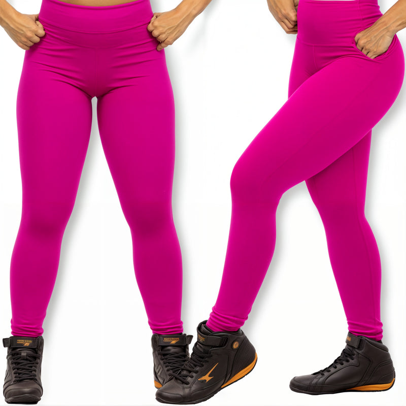 Calça Legging Academia Suplex Lisa Premium não Transparece - Rosa (P)