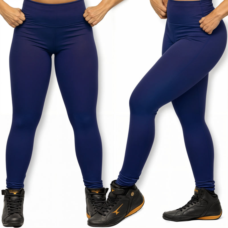 Calça Legging Academia Suplex Lisa Premium não Transparece - Azul Escuro (P)